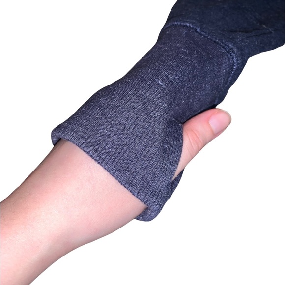 Tek Gear Basic Dark Navy Blue Marl Sweatshirt With Thumbholes - Picture 4 of 5